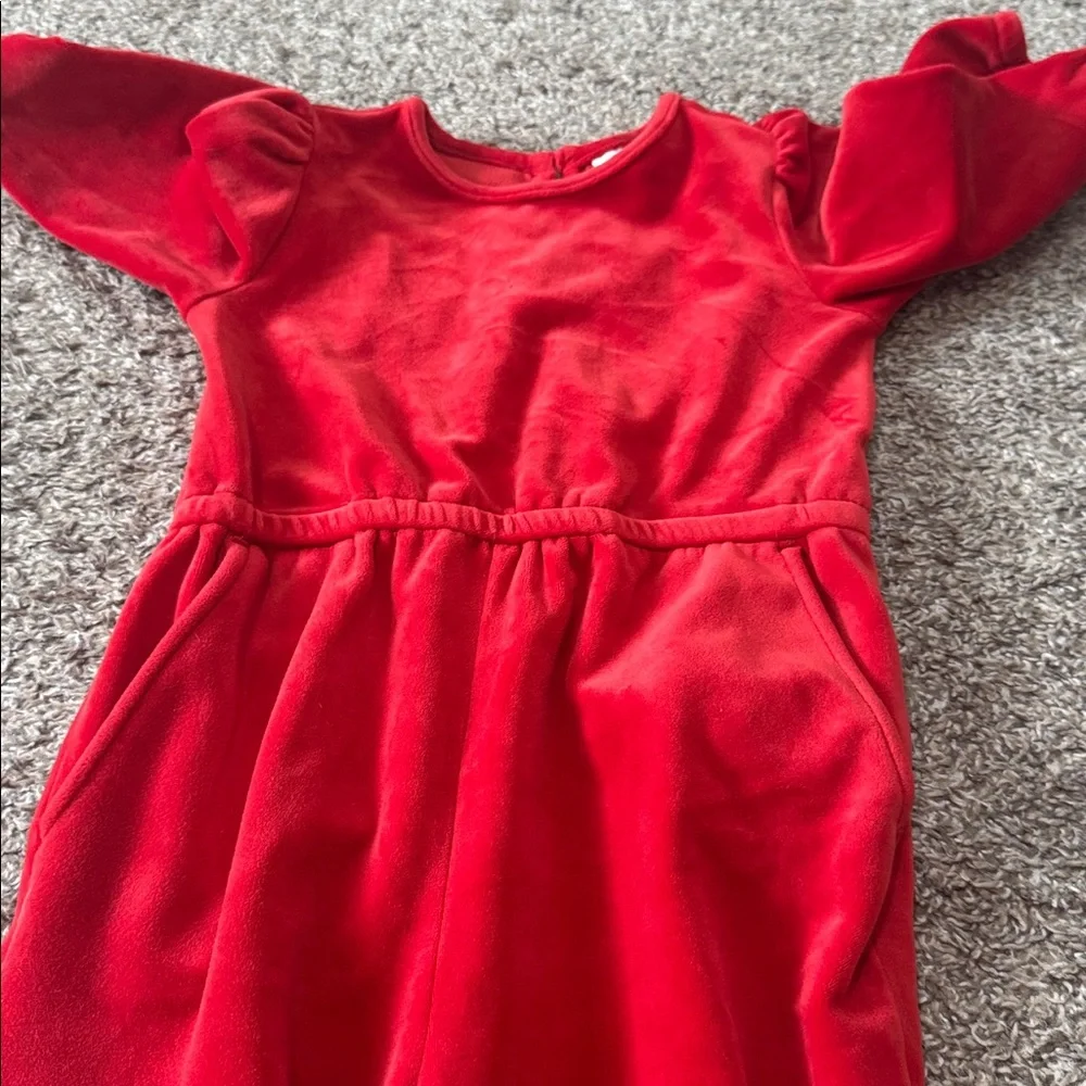 Hanna Andersson Girls Red Velour Jumpsuit